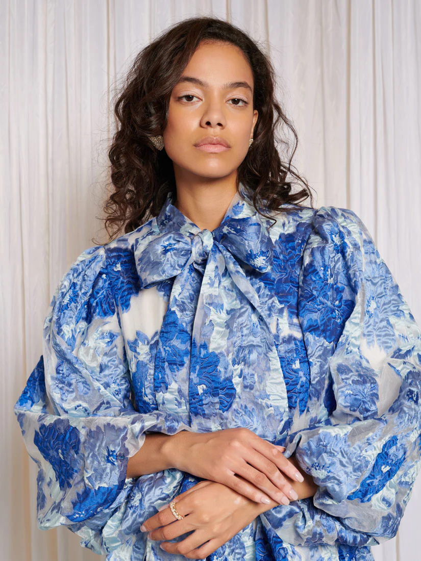 Abby Jacquard Bow Dress - Image 6