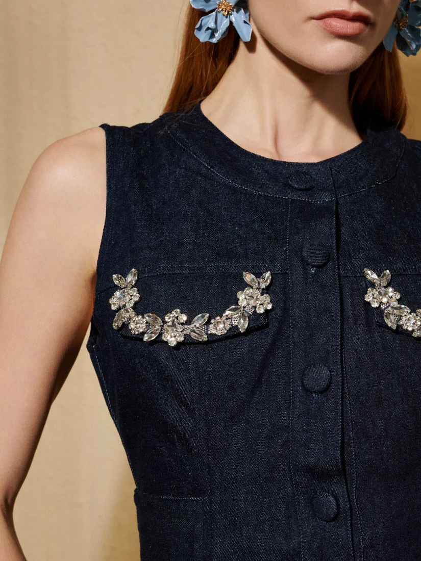 <b>DREAM</b> Brightside Denim Embellished Top - Image 6