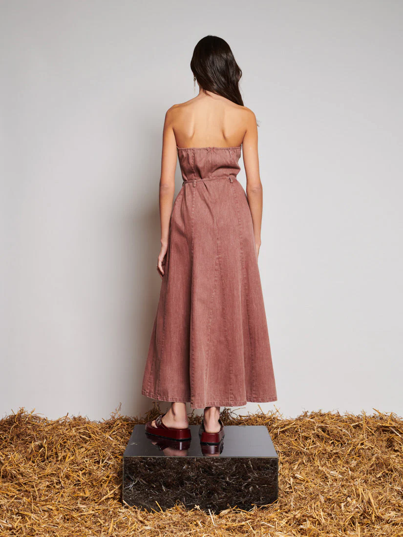 <b> Ghospell </b> Britt Denim Midi Dress - Image 4