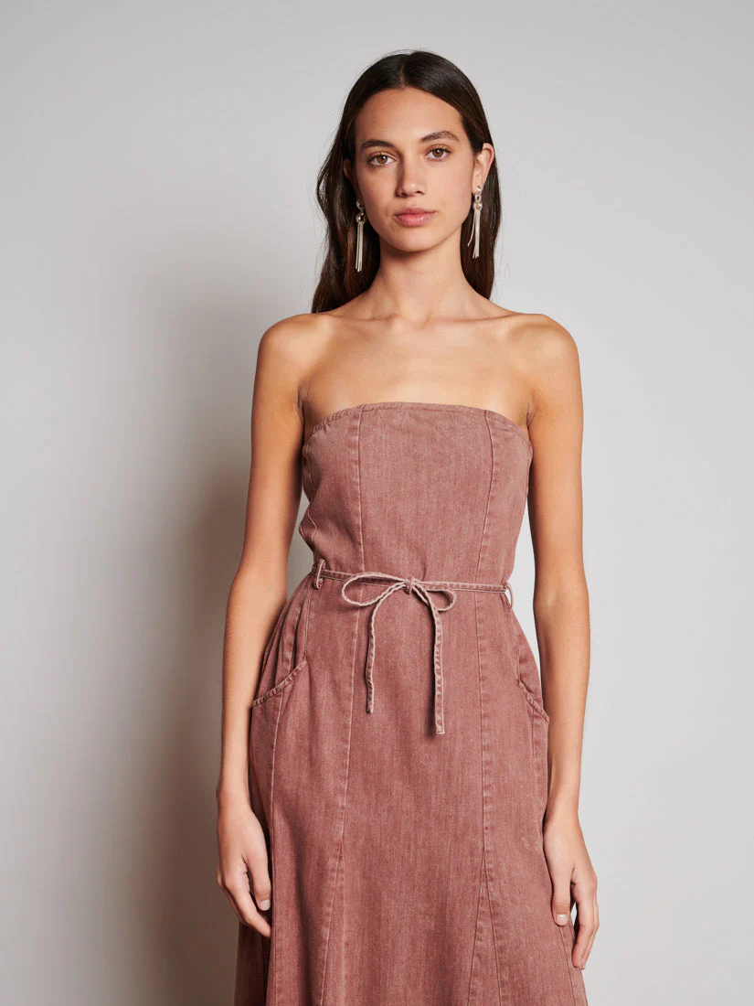 <b> Ghospell </b> Britt Denim Midi Dress - Image 5