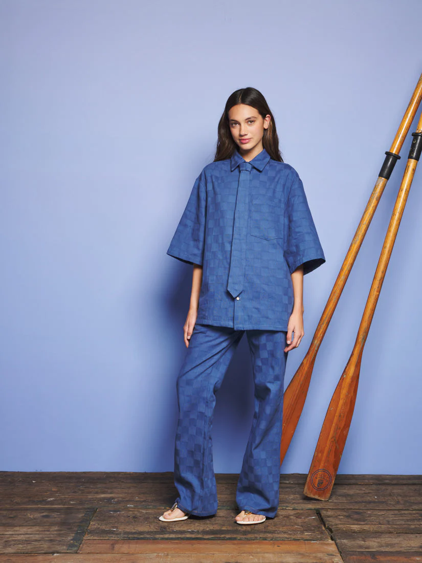 Cabin Embossed Denim Boxy Shirt - Image 4