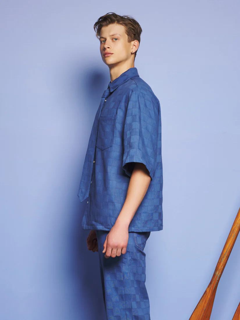 Cabin Embossed Denim Boxy Shirt - Image 5