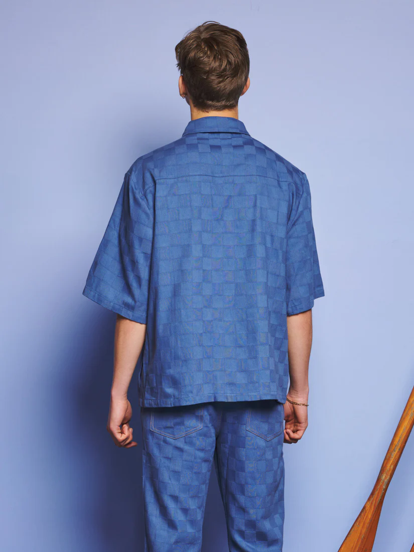 Cabin Embossed Denim Boxy Shirt - Image 6