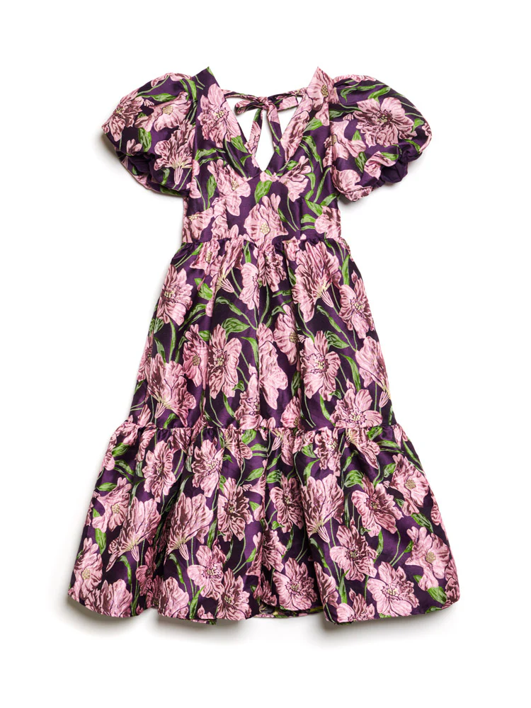 Floraison Jacquard Midi Dress - Image 7