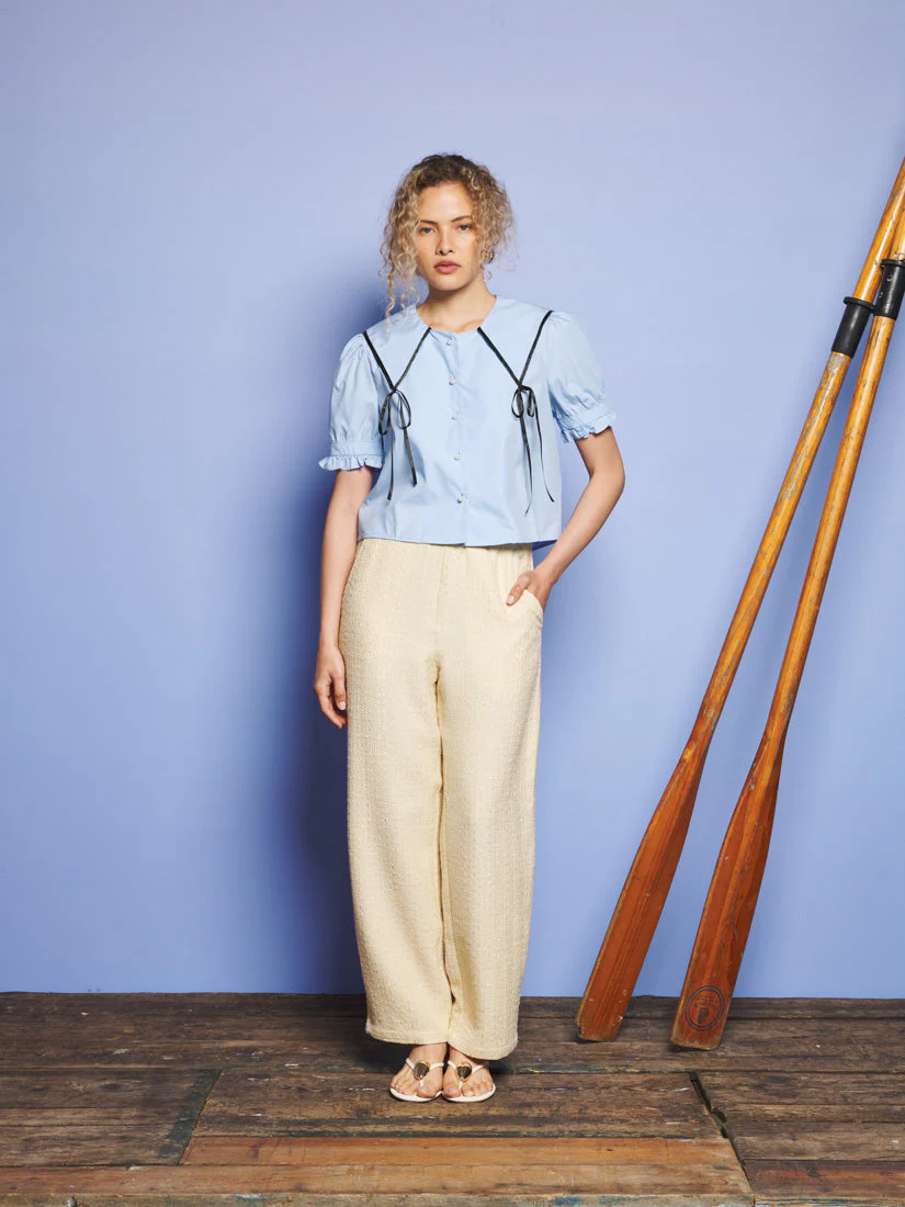 Glassy Bowed Collar Blouse - Image 4