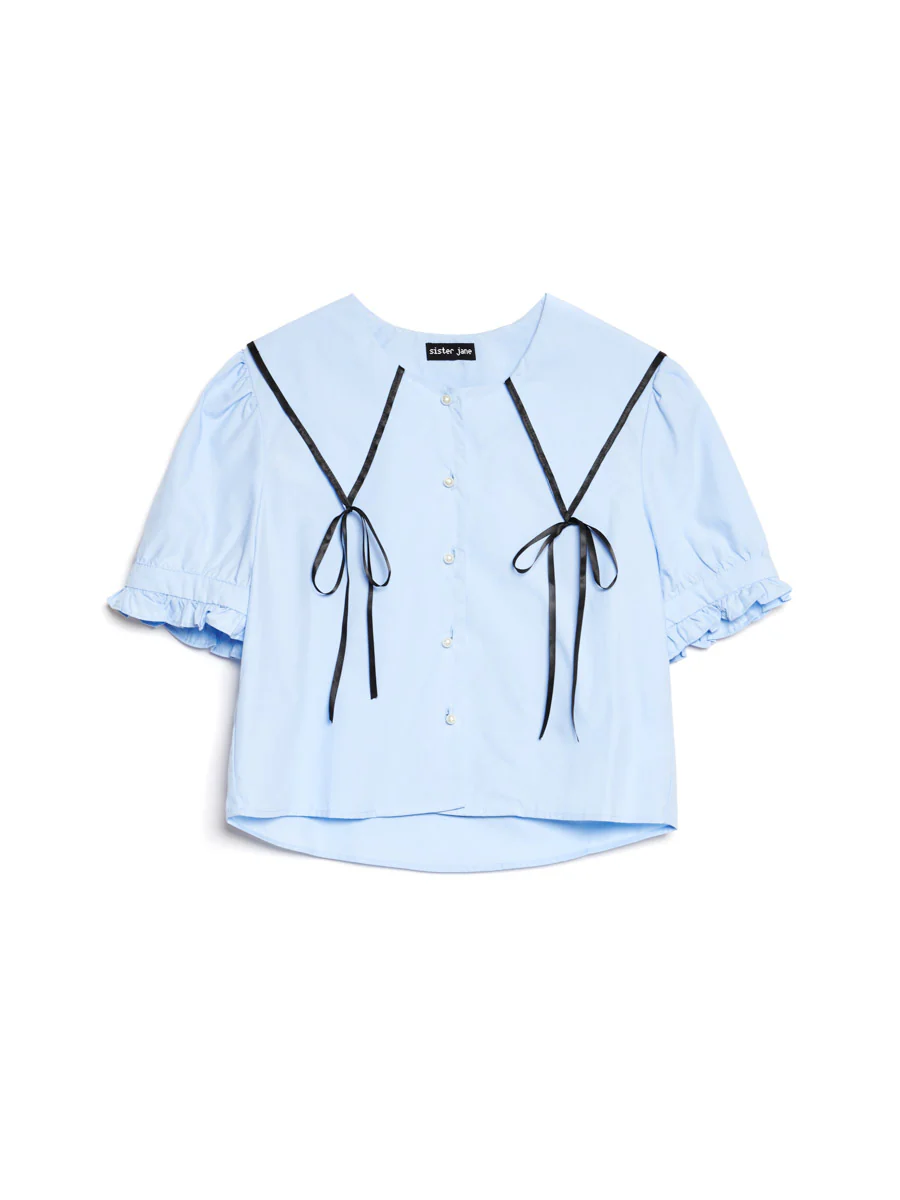 Glassy Bowed Collar Blouse - Image 7