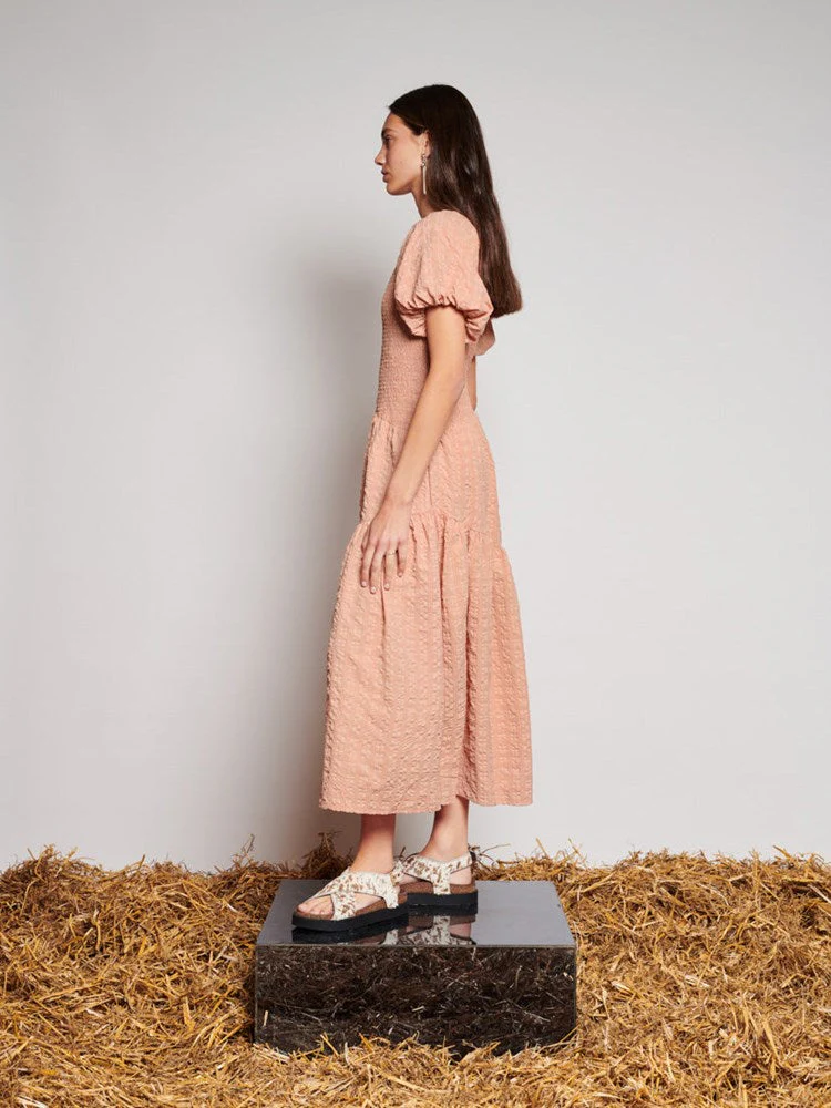 <b> Ghospell </b> Keziah Check Midi Dress - Image 3