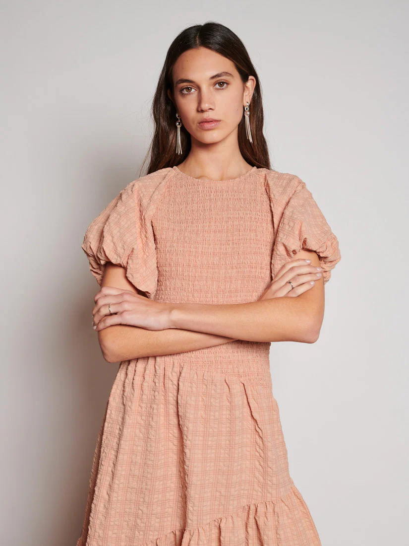 <b> Ghospell </b> Keziah Check Midi Dress - Image 5