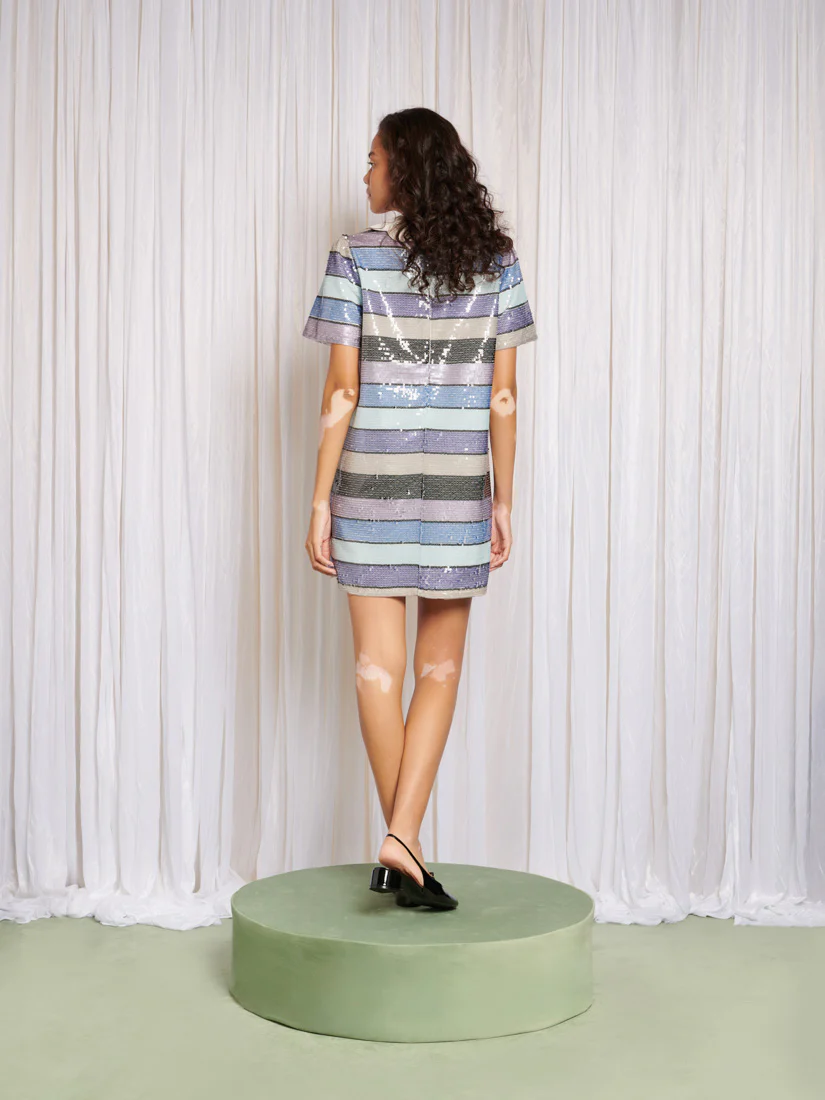 Orchid Sequin Mini Dress - Image 5