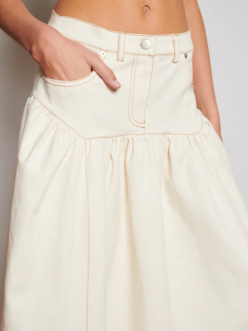 <b> Ghospell </b> Quincey Drill Midi Skirt - Image 5