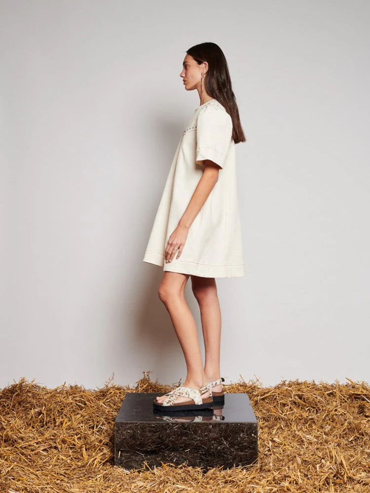 <b> Ghospell </b> Quincey Drill Mini Dress - Image 3