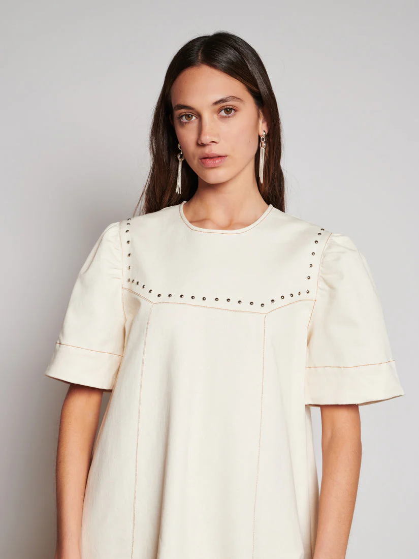 <b> Ghospell </b> Quincey Drill Mini Dress - Image 5