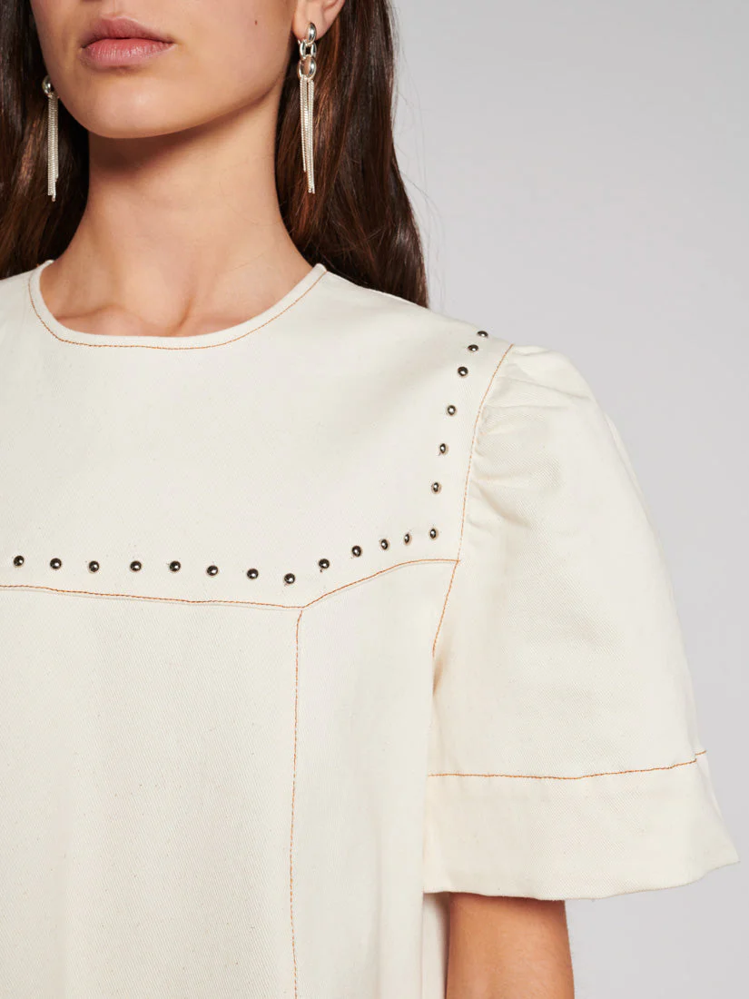 <b> Ghospell </b> Quincey Drill Mini Dress - Image 6