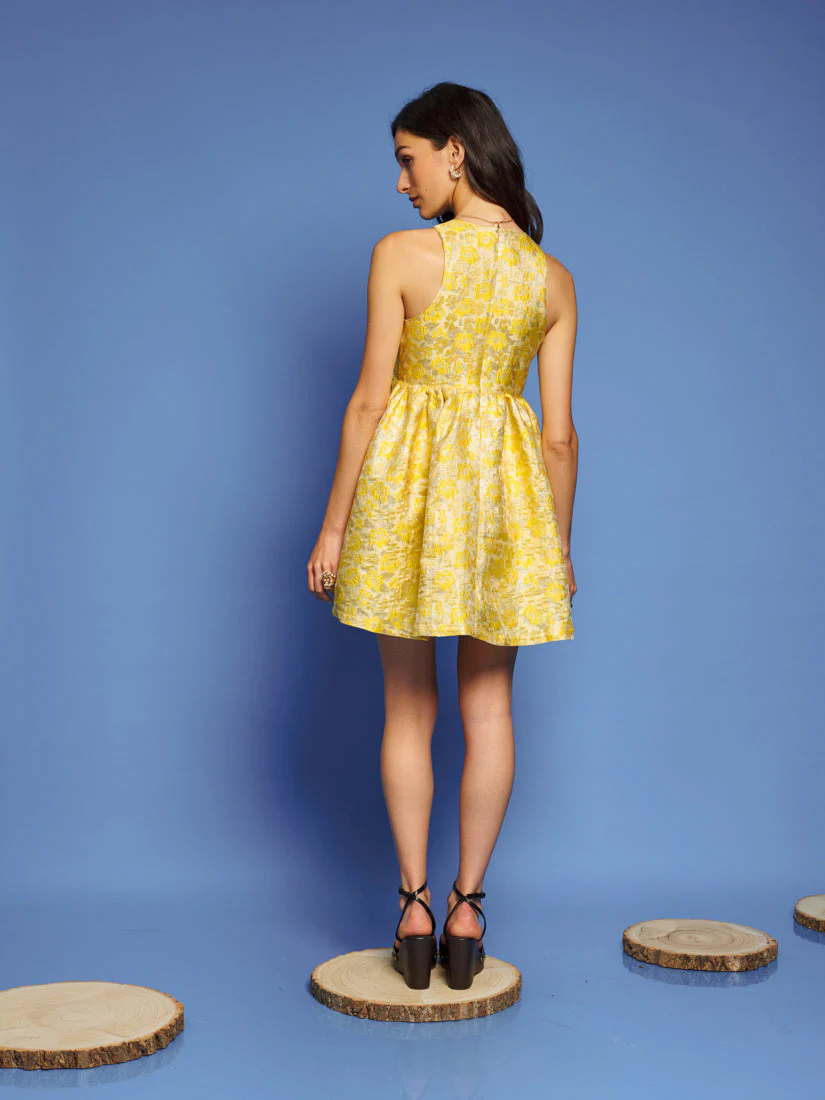 <b>DREAM</b> Shimmer Jacquard Mini Dress - Image 3