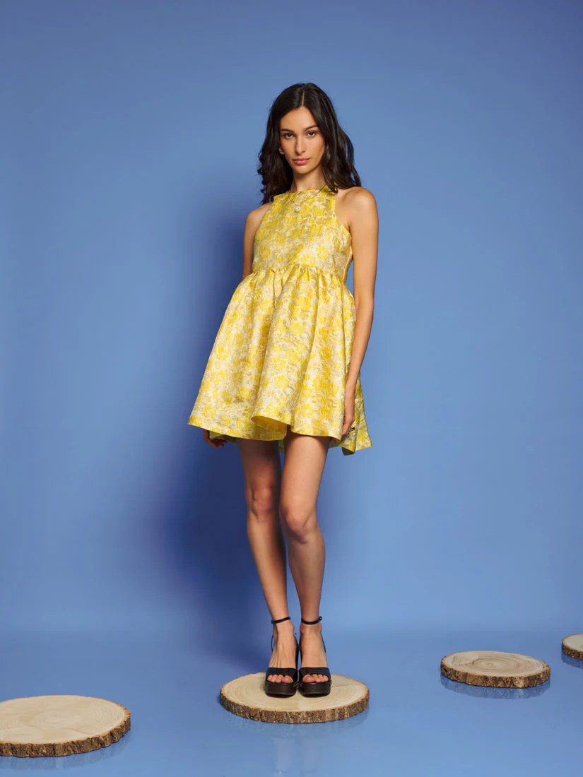 <b>DREAM</b> Shimmer Jacquard Mini Dress - Image 4