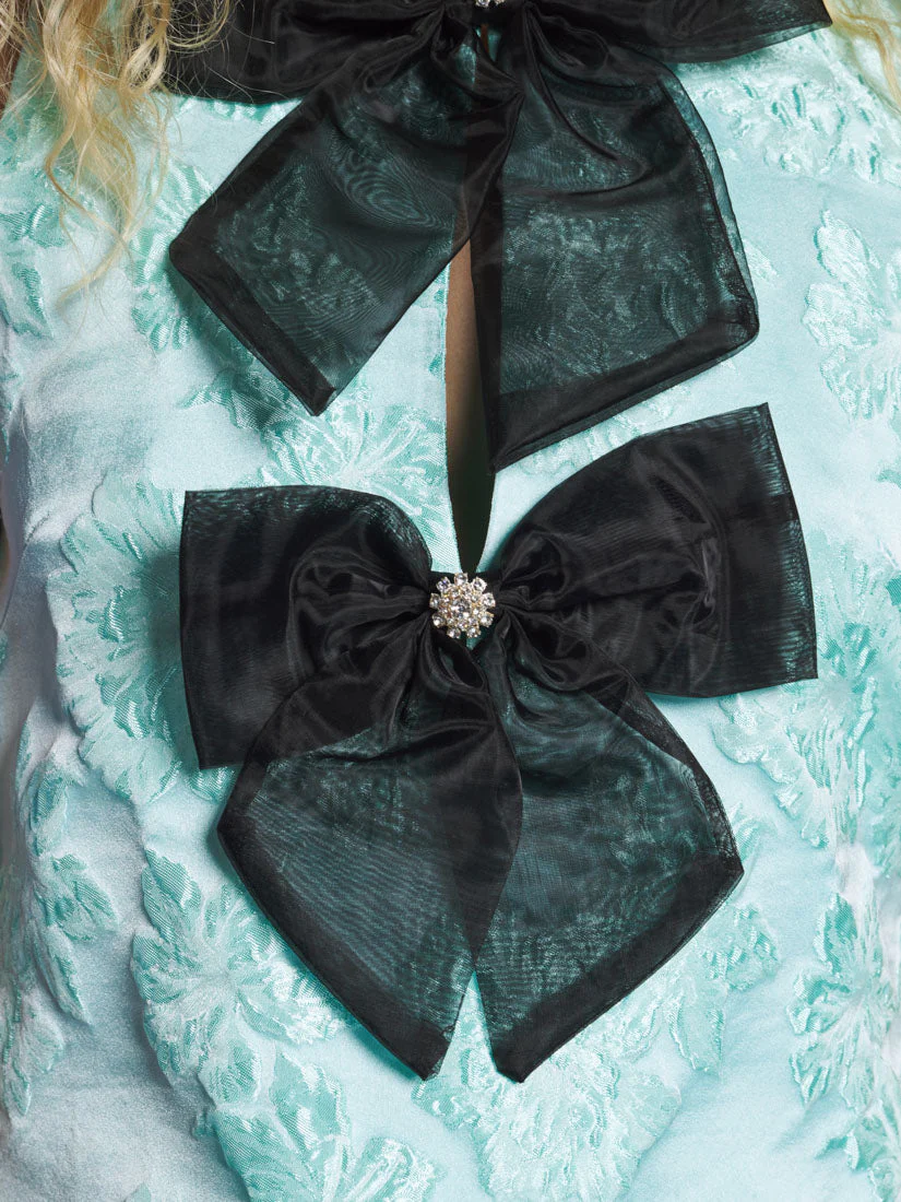 Water's Edge Bow Mini Dress - Image 6